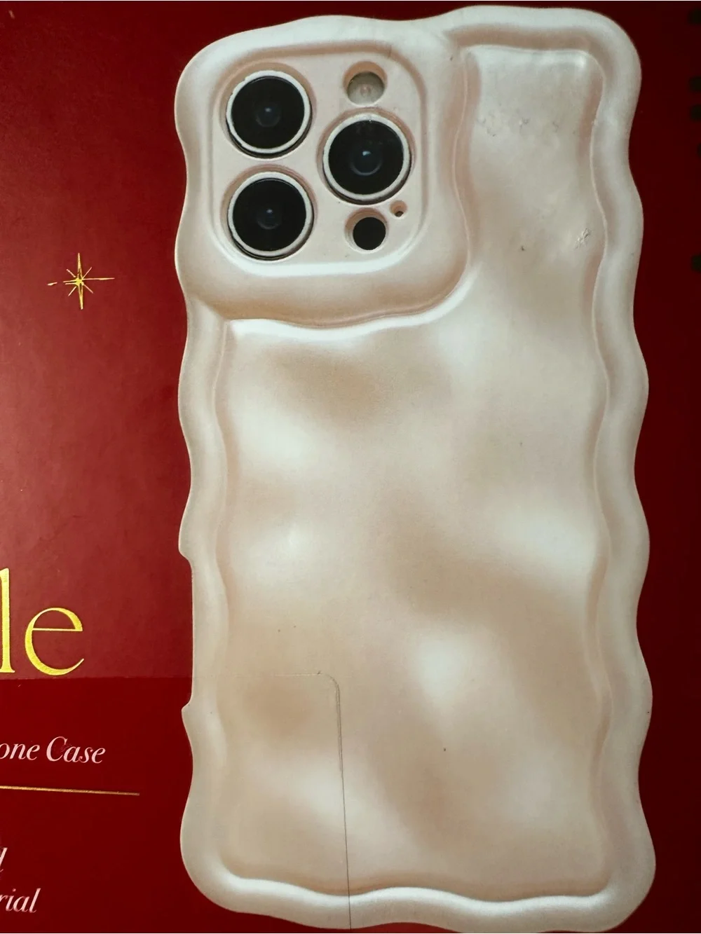 Ripple 3D Water Ripple Phone Case for iPhone 16 Pro Max - Pearl White